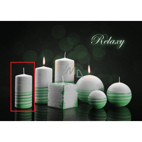 Lima Aromatische Spiral Relais Kerze weiß - grüner Zylinder 50 x 100 mm 1 Stück