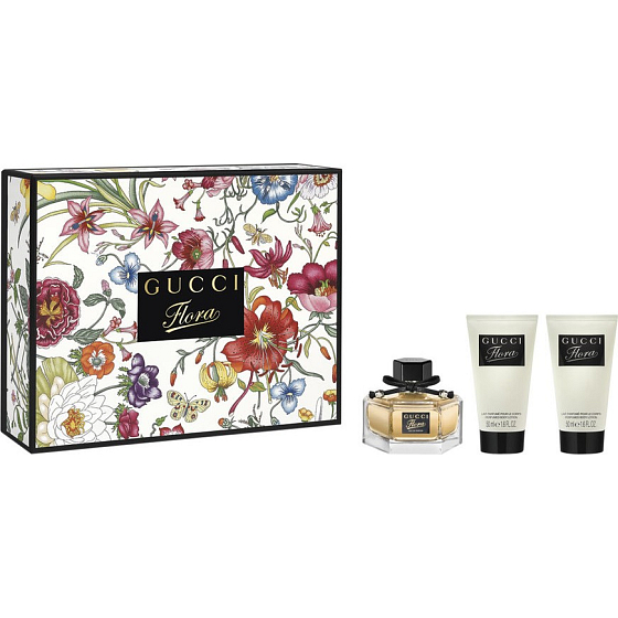 Gucci Flora by Gucci Eau de Parfum für Frauen 50 ml + Körperlotion 2 x 50 ml, Geschenkset