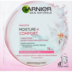 Garnier Moisture + Comfort superhydratisierende beruhigende textile Gesichtsmaske 15 Minuten 32 g
