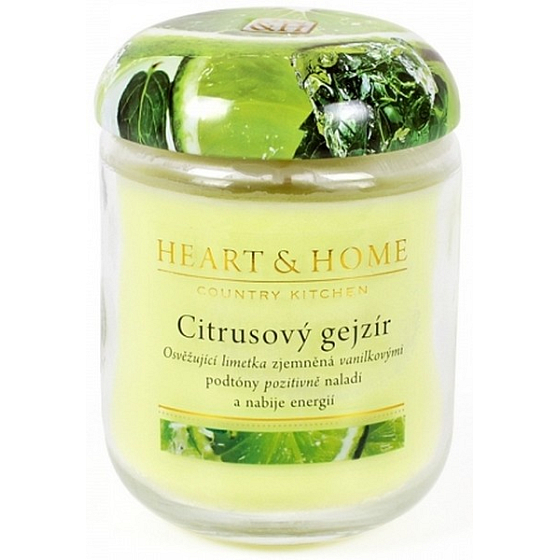 Heart & Home Citrus Geyser Soja-Duftkerzenmedium brennt bis zu 30 Stunden 110 g