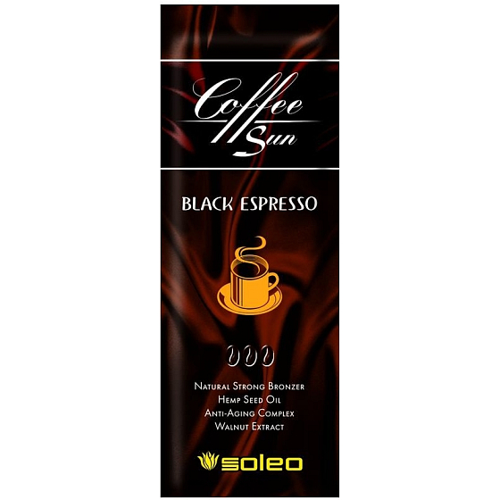 Soleo Coffee Sun Black Espresso Maximaler natürlicher Sonnenschutz 15 ml - Einweg-Solariumcreme
