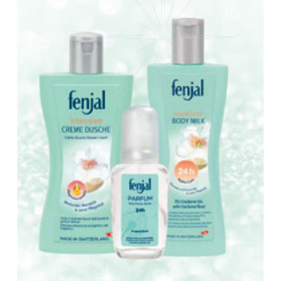 Fenjal Intensives Duschgel 200 ml + Körperlotion 200 ml + parfümiertes Spray für Frauen 75 ml, Kosmetikset