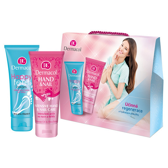 Dermacol Happy Feet Fußcreme 100 ml + Hand- und Nagelcreme 100 ml, Kosmetikset