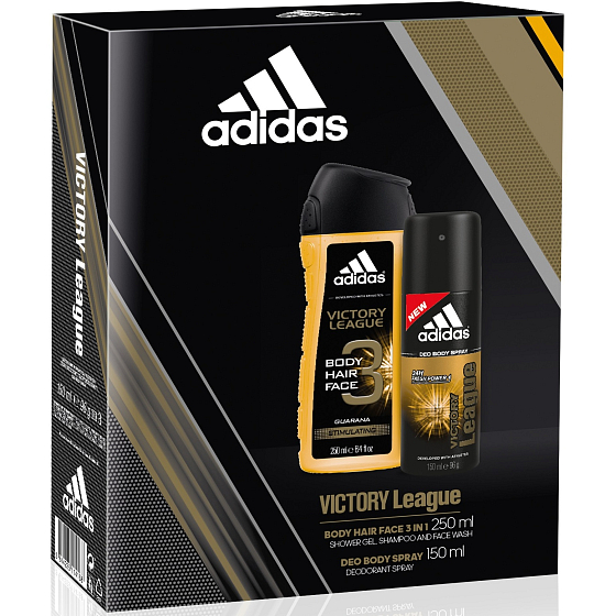 Adidas Victory League Deodorant Spray für Männer 150 ml + Duschgel 250 ml, Kosmetikset