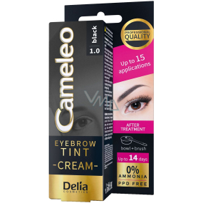 Delia Cosmetics Cameleo Cream professionelle Augenbrauenfarbe, ohne Ammoniak 1.0 Schwarz 15 ml