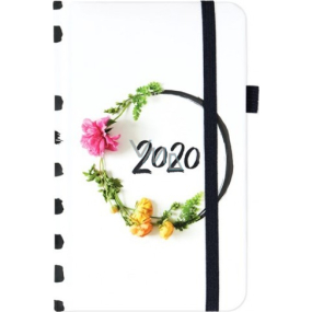 Albi Diary 2020 Tasche mit Gummiband Blumenkranz 15 x 9,5 x 1,3 cm