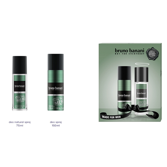Bruno Banani Made 75 ml parfümiertes Deo-Glas + 150 ml Deo-Spray-Geschenkset für Herren