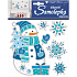 Aufkleber Schneemann mit Schneeflocken blau 3D 18 x 16 cm