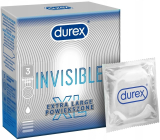 Durex Invisible XL Extra großes extra dünnes Kondom, extra groß, für maximale Empfindlichkeit, Nennbreite: 57 mm 3 Stück