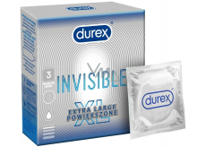 Durex Invisible XL Extra großes extra dünnes Kondom, extra groß, für maximale Empfindlichkeit, Nennbreite: 57 mm 3 Stück