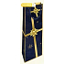 Nekupto Geschenk Papiertüte für Flasche 33 x 10 x 9 cm dunkelblau mit Goldband Weihnachten WLH