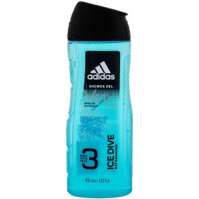 Adidas Ice Dive 3 in 1 Duschgel für Körper, Haare und Gesicht für Männer 400 ml