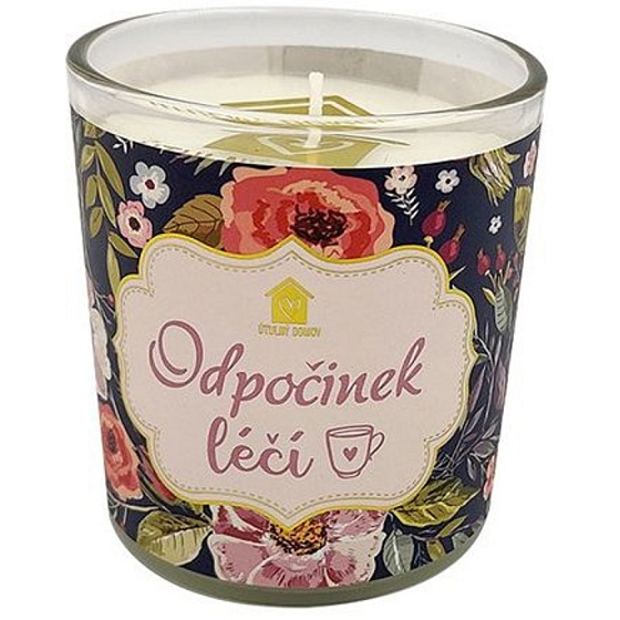Nekupto Cosy home Rest Kuren Geschenk Duftkerze im Glas 9 x 9,5 cm