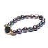 Perle schwarz mit Verzierung elastisches Armband natürlich, 7 - 8 mm / 16 - 17 cm, Symbol der Weiblichkeit, bringt Bewunderung