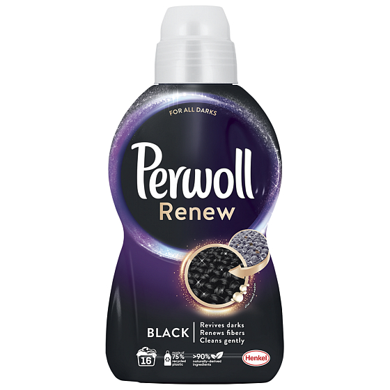 Perwoll Renew Black Waschgel stellt intensive schwarze Farbe wieder her, erneuert die Fasern 16 Dosen 960 ml