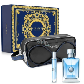 Versace pour Homme Eau de Toilette 100 ml + Eau de Toilette 10 ml + Kosmetiktasche, Geschenkset für Männer
