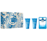 Versace Eau Fraiche Pour Homme toaletní voda 50 ml + balzám po holení 50 ml + sprchový gel 50 ml, dárková sada pro muže
