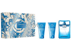 Versace Eau Fraiche Pour Homme toaletní voda 50 ml + balzám po holení 50 ml + sprchový gel 50 ml, dárková sada pro muže