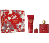 Versace Eros Flame parfémovaná voda 100 ml + sprchový gel 150 ml + parfémovaná voda 5 ml, dárková sada pro muže