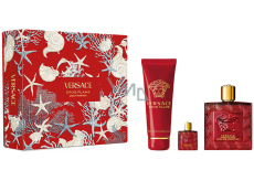 Versace Eros Flame parfémovaná voda 100 ml + sprchový gel 150 ml + parfémovaná voda 5 ml, dárková sada pro muže