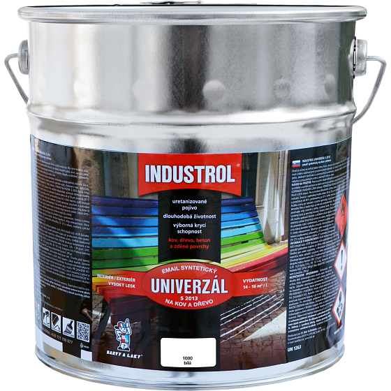 Industrol S2013 universal glänzend Decklack für Metall und Holz, 1000 weiß, 9 l
