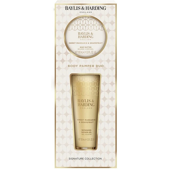 Baylis & Harding Mandarinen- und Grapefruit-Geschenkset Duschgel 100 ml + Körperbutter 100 ml