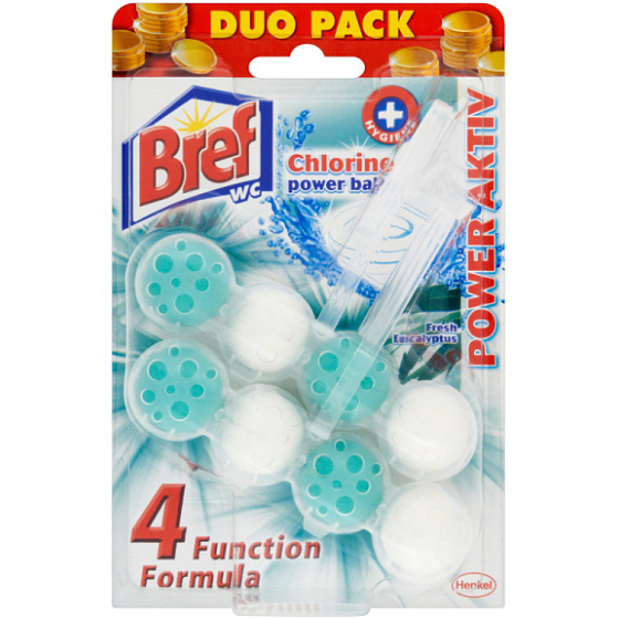 Bref Power Aktiv 4 Chlor Fresh Eukalyptus WC-Block 2x50 g, Duopack