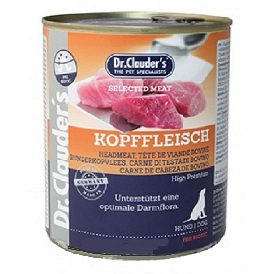 DR. Clauders Kopffleisch komplett Super Premium Futter 96% Fleisch für Hunde 800 g