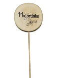 Bohemia Gifts Holzstecker für Kräuter mit Aufdruck - Majoran, Durchmesser des Kreises ist 5 - 8 cm