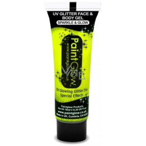 Diva & Nice Chunky Sparkle & Glow UV Glitter Dekorgel für Körper und Gesicht Sorbet Zitrone - gelb 10 ml
