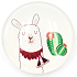 Nekupto Magnet weißes Rad Lama, Kaktus 4 cm