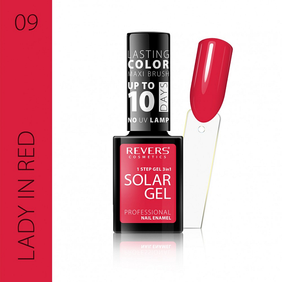 Revers Solar Gel Gel Nagellack 09 Lady in Rot 12 ml