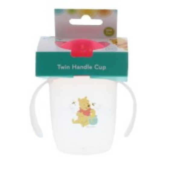 Disney Baby Winnie the Pooh Becher mit zwei rosa Griffen für Kinder ab 6 Monaten