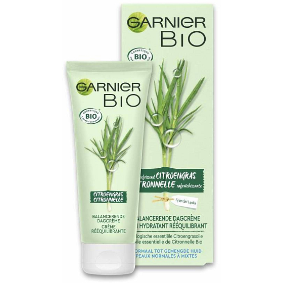 Garnier Bio Fresh Lemongrass Organisches Zitronengrasöl und Aloe Vera ausgleichende Feuchtigkeitscreme für normale bis Mischhaut 50 ml
