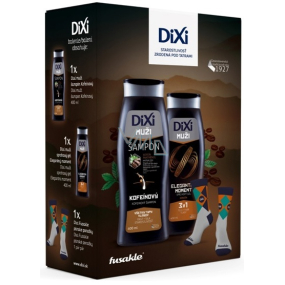 Dixi Men Koffein-Shampoo 400 ml + 3in1 Elegant Moment Duschgel 400 ml + Socken für Herren Größe 41-45, Kosmetik-Set