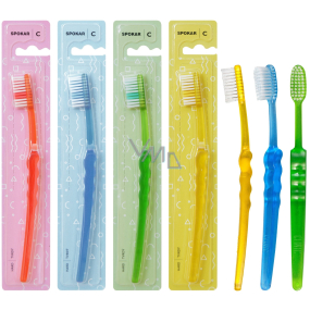 Spokar 3416 Clinic Hard harte Zahnbürste, gerade geschnittene Fasern mit präzise abgerundeten Enden