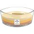 WoodWick Trilogy Golden Treats - Duftkerze mit goldenen Delikatessen, breitem Holzdocht und Schiffsdeckel 453 g