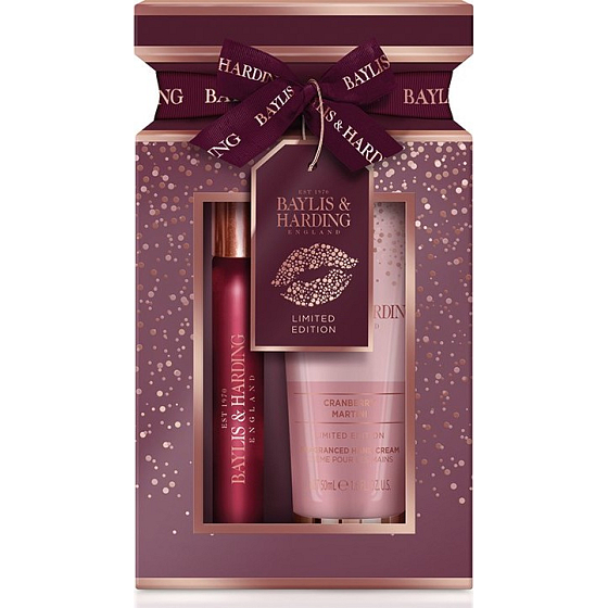Baylis & Harding Cranberry Martini Eau de Parfum 12 ml Rollerball + Handcreme 50 ml, Geschenkset