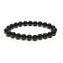 Onyx schwarzes Armband elastischer Naturstein, Kugel 8 mm / 16-17 cm, Lebenskraftstein