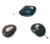 Heliotrop / Blutstein Indien Becheranhänger Naturstein, 2,2-3 cm, 1 Stück, Stein des Mutes