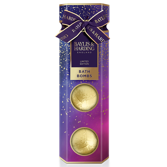 Baylis & Harding Feige und Granatapfel prickelnde Badekugel 3 x 100 g, Kosmetikset für Frauen
