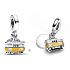 Charm Sterling Silber 925 Portugal Lissabon 2in1 Straßenbahn und Medaillon, Reise-Armband-Anhänger
