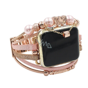 Apple Watch Armband Handmade Rose Gold mit Herzen, Größe 38/40/41 mm Apple Watch Armband Handmade Rose Gold mit Herzen, Größe 38/40/41 mm