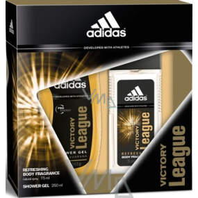 Adidas Victory League parfümiertes Deodorantglas für Männer 75 ml + Duschgel 250 ml, Kosmetikset