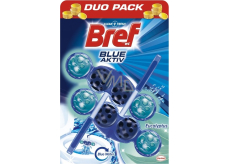 Bref Blue Aktiv Eukalyptus WC-Block für hygienische Sauberkeit und Frische Ihrer Toilette, färbt das Wasser in einem blauen Farbton 2 x 50 g
