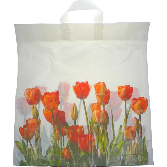 Presse Plastikbeutel 45 x 50 cm Rote Tulpen 1 Stück