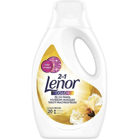 Lenor Gold Orchid Duft von Vanille, Mimose, Rosen und Pfirsichen Farbe 2in1 flüssiges Waschgel für farbige Wäsche 20 Dosen, 1,1 l