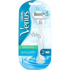 Gillette Venus Smooth Sensitive Rasierer + Ersatzkopf 2 Stück für Damen