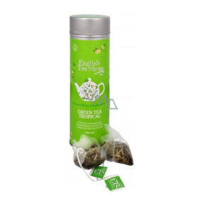 English Tea Shop Bio Grüner Tee mit tropischen Früchten 15 Stück biologisch abbaubare Teepyramiden in einer recycelbaren Blechdose 30 g