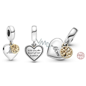 Sterling Silber 925 Baum des Lebens, Herz, Mama, 2in1 Familienarmband-Anhänger